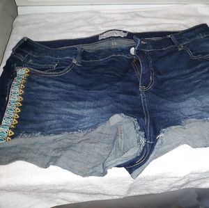 Torrid Embroidered Denim Shorts
